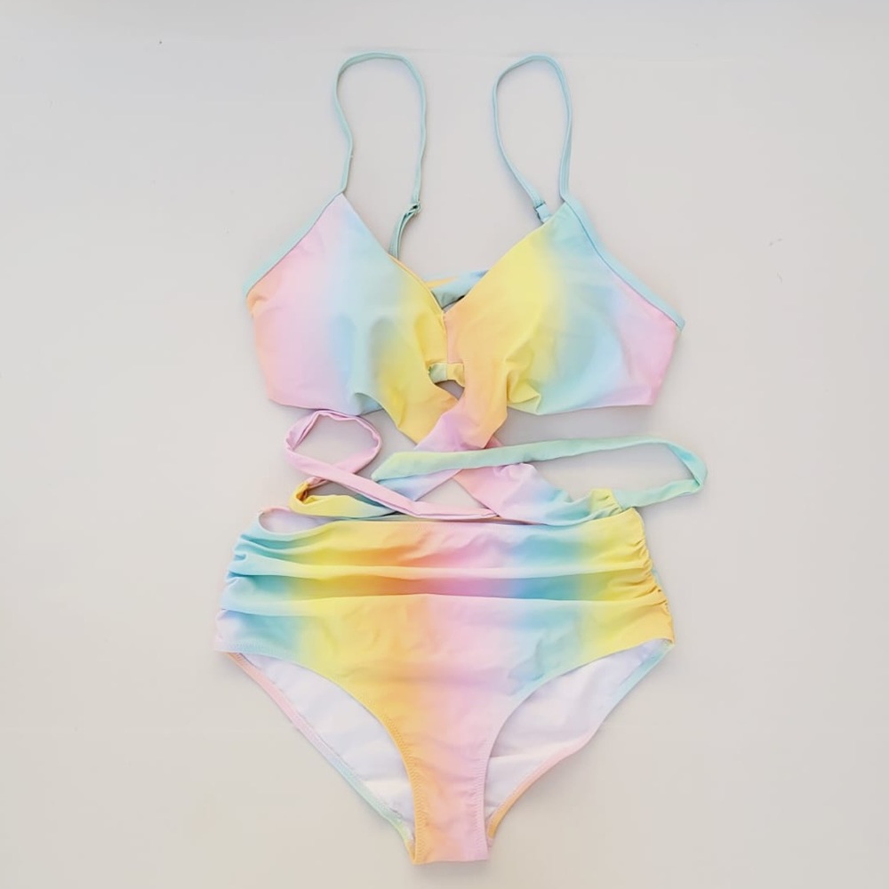 Women's Wrap Front High Waisted Bikini Set Two Pieces Bathing Suit Size XL